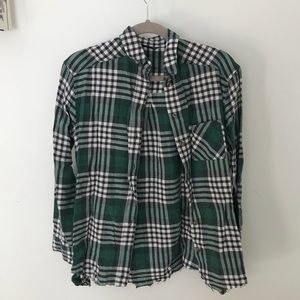 Topshop Green Flannel, frayed Size US 2